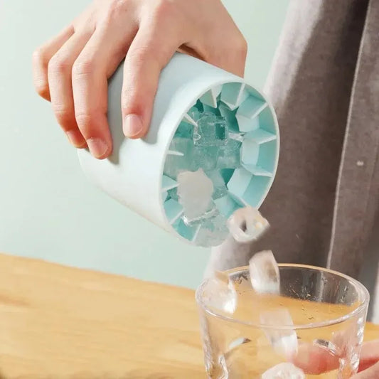 Easy Release Silicone Ice Cube Maker with Storage Bucket & Lid