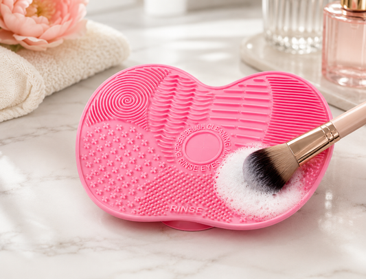 Silicone Makeup Brush Cleaning Mat | Suction Cup Brush Cleaner