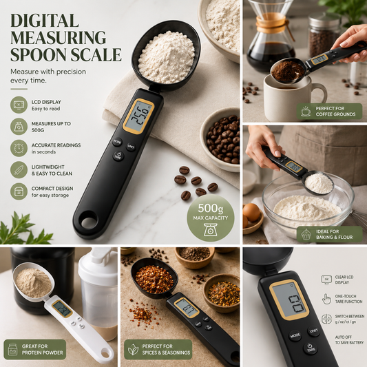 Digital Measuring Spoon Scale-Precision Kitchen Food & Coffee Scale (500g)