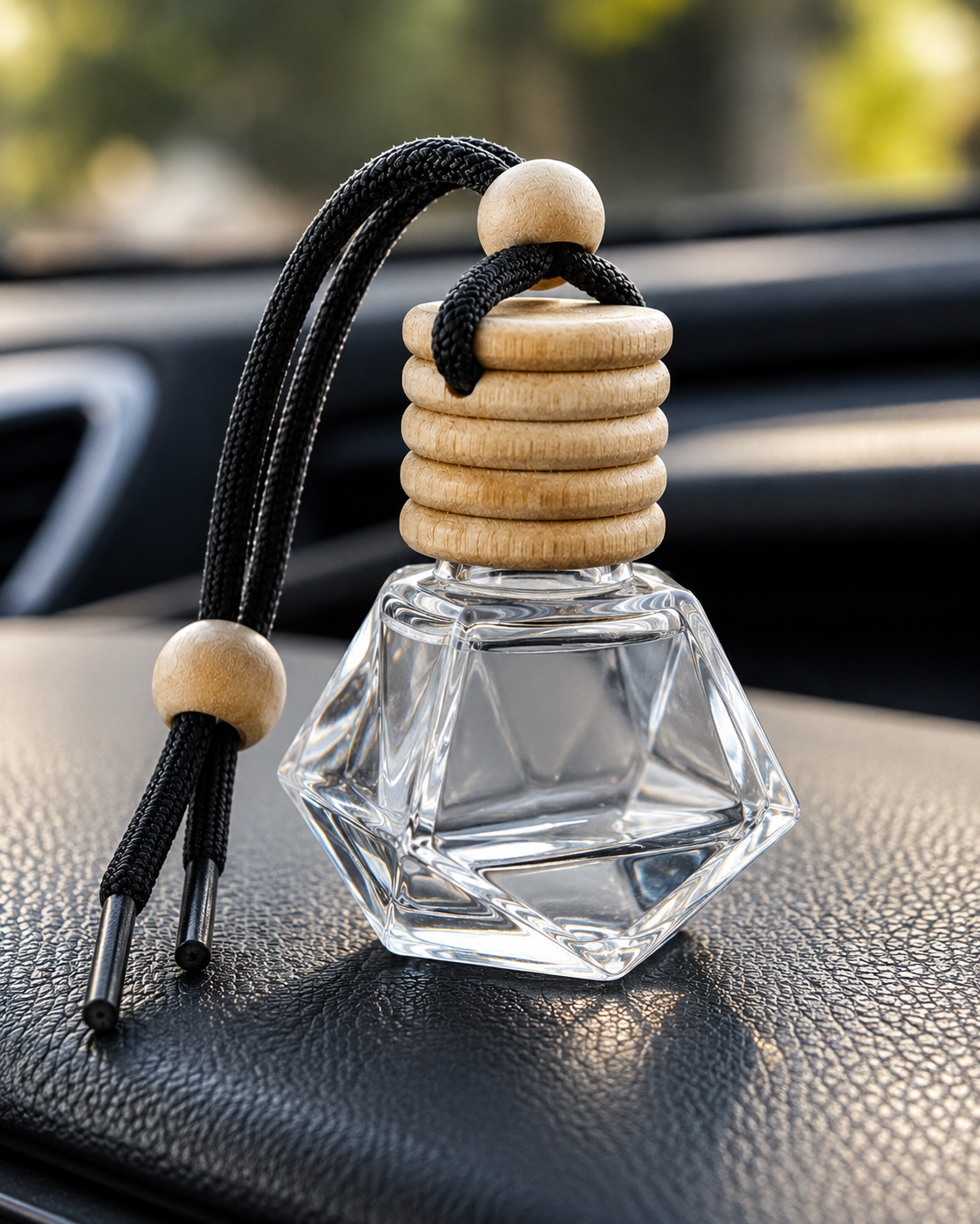Luxury Hanging Glass Car Air Freshener-Long-Lasting Diffuser/4 Signature Fragrance Styles