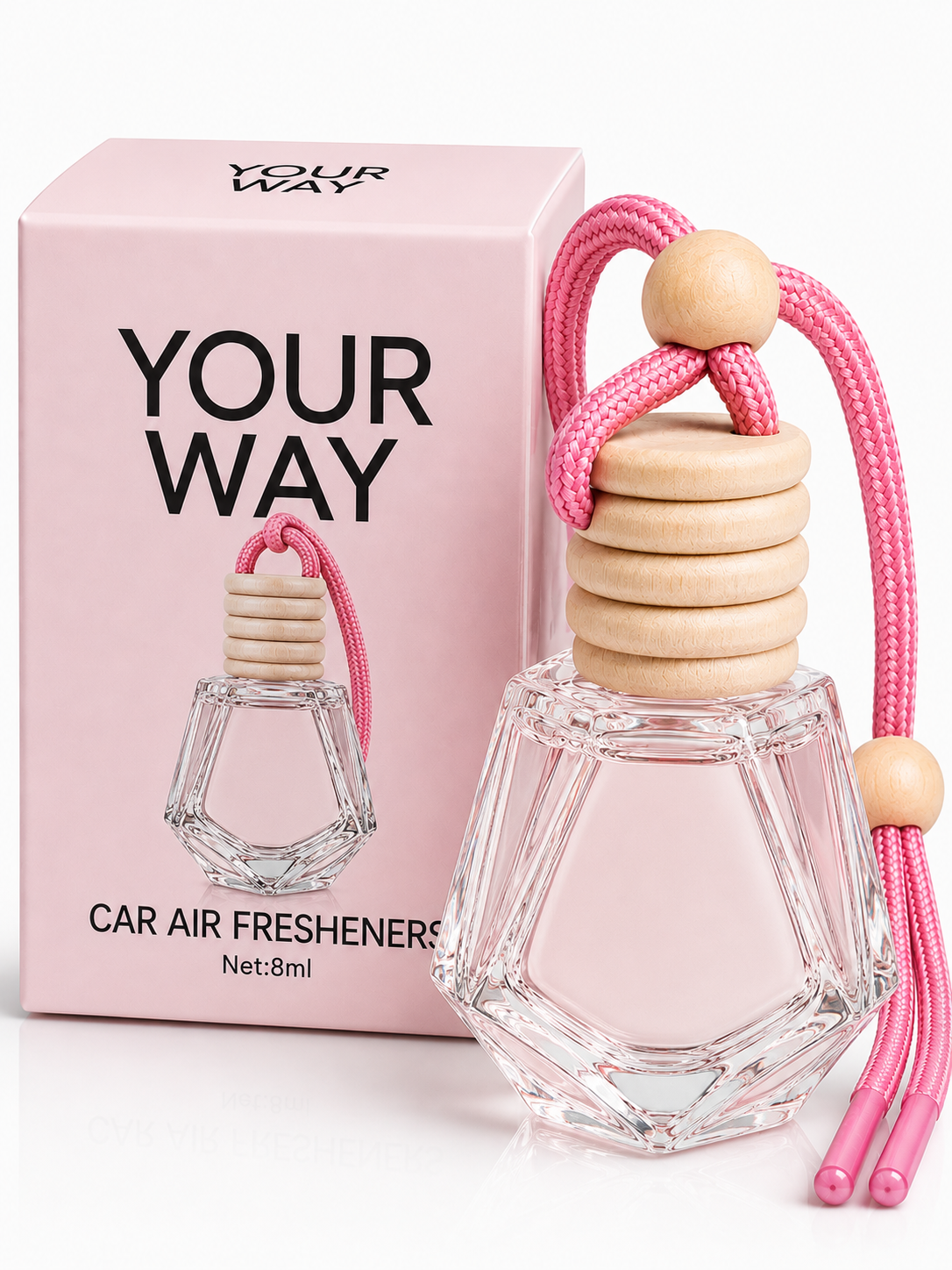 Luxury Hanging Glass Car Air Freshener-Long-Lasting Diffuser/4 Signature Fragrance Styles