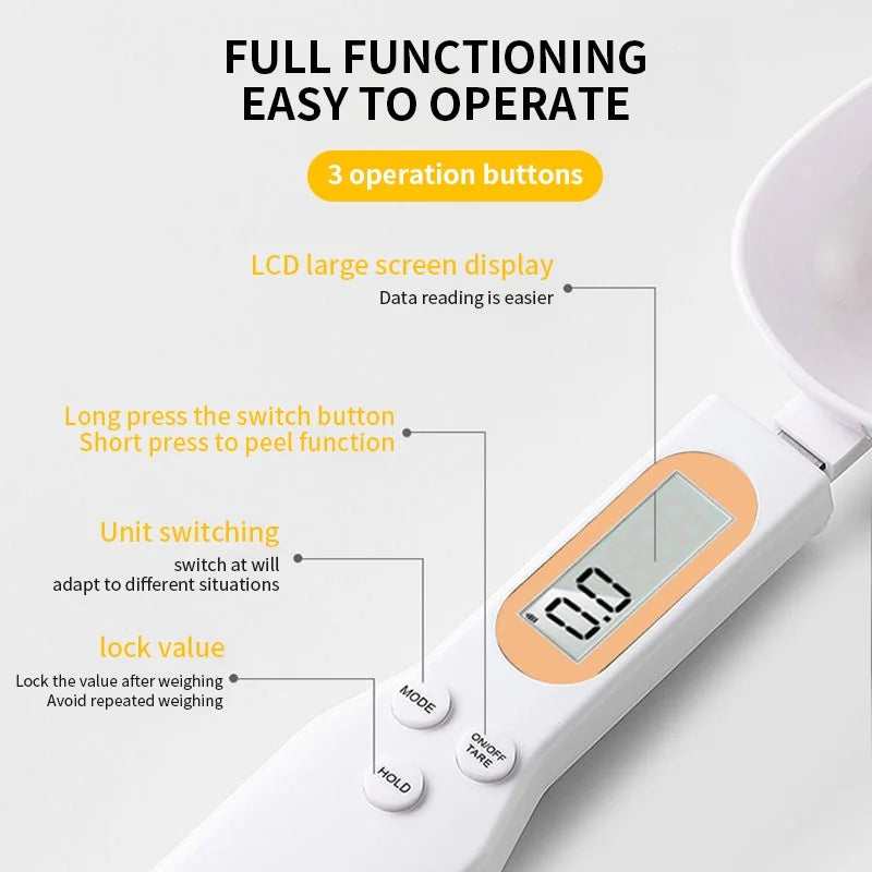 Digital Measuring Spoon Scale-Precision Kitchen Food & Coffee Scale (500g)