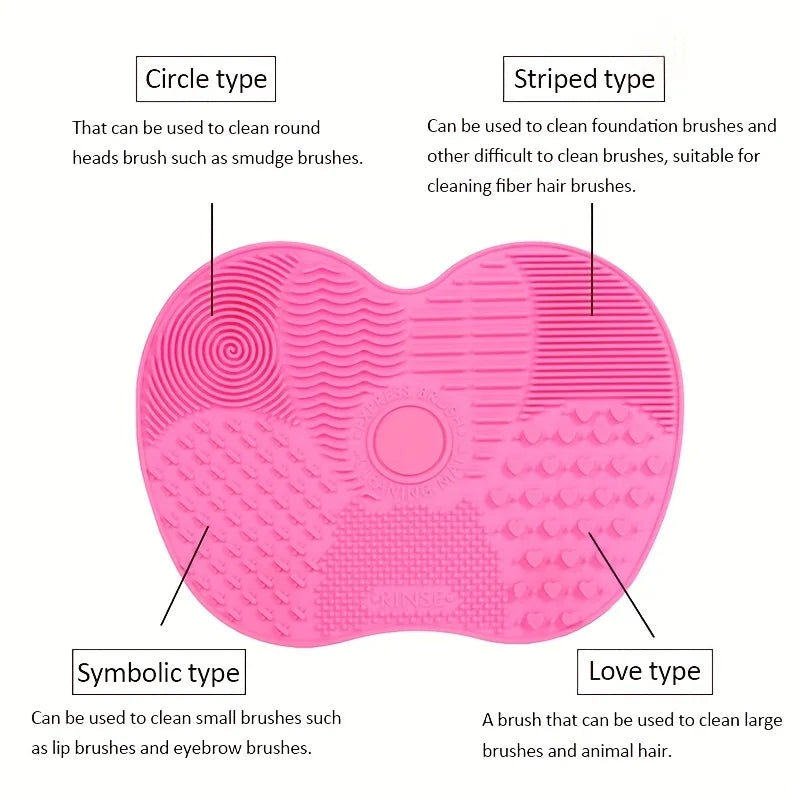 Silicone Makeup Brush Cleaning Mat | Suction Cup Brush Cleaner