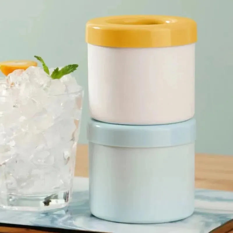 Easy Release Silicone Ice Cube Maker with Storage Bucket & Lid