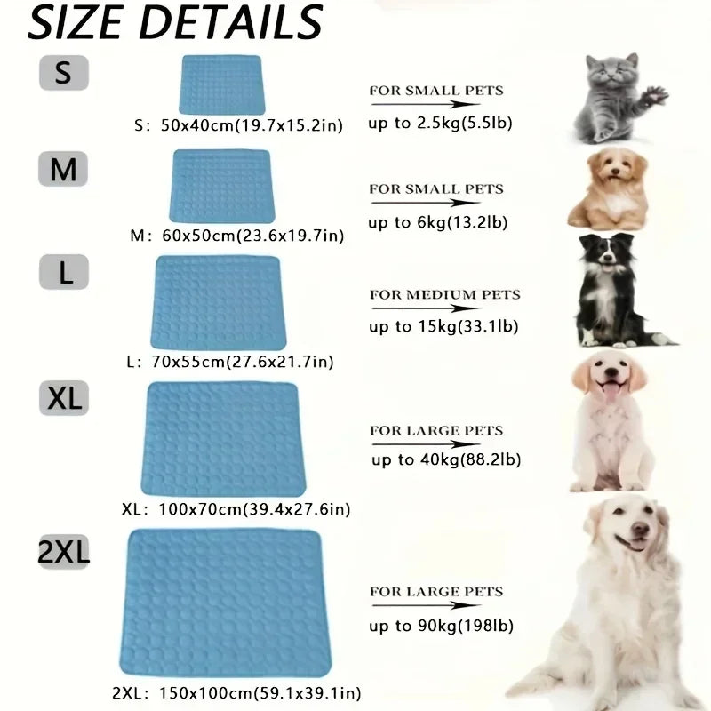 Cooling Pet Mat for Dogs & Cats | Breathable Washable Summer Ice Silk Sleeping Pad