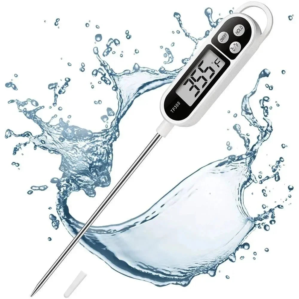 Instant Read Digital Meat Thermometer – Waterproof Food Thermometer for Grilling, BBQ, Cooking & Baking