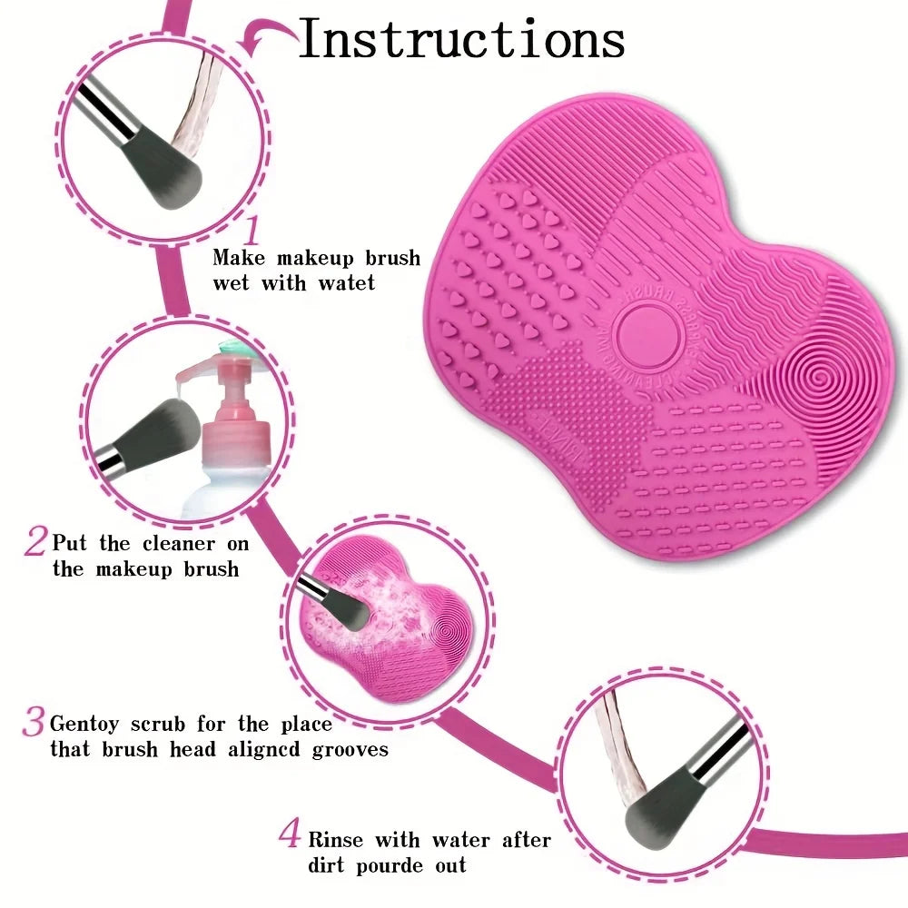 Silicone Makeup Brush Cleaning Mat | Suction Cup Brush Cleaner