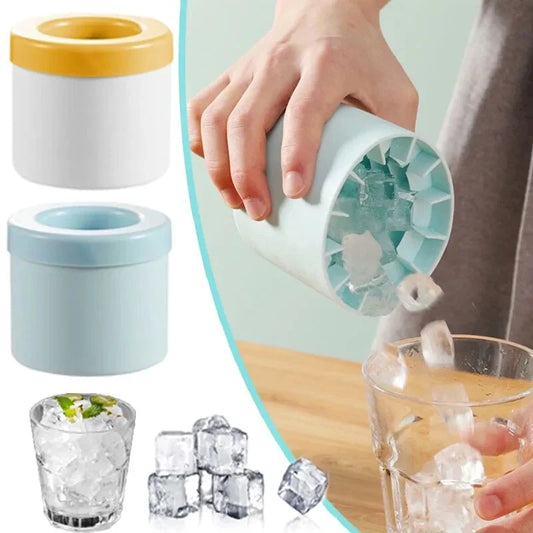 Easy Release Silicone Ice Cube Maker with Storage Bucket & Lid