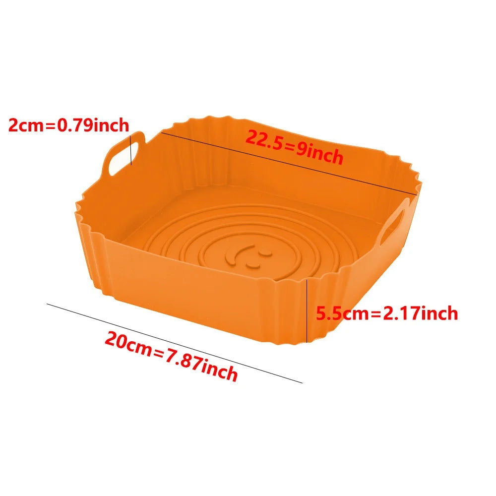 Reusable Silicone Air Fryer Liner Basket – Non-Stick, Dishwasher Safe