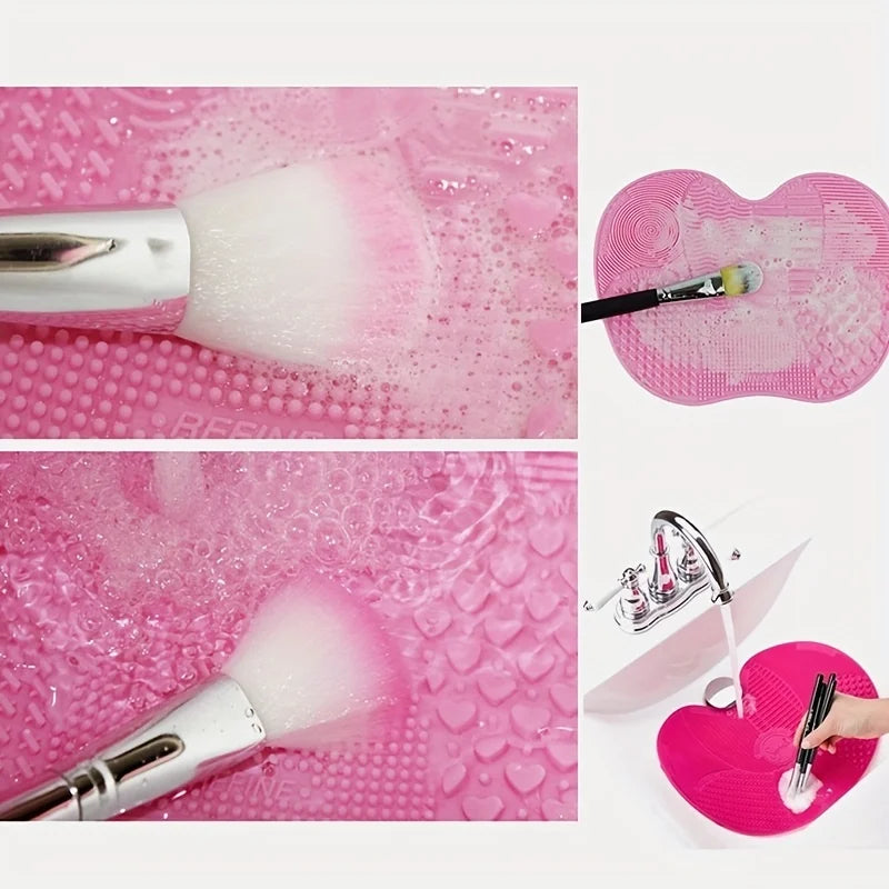 Silicone Makeup Brush Cleaning Mat | Suction Cup Brush Cleaner