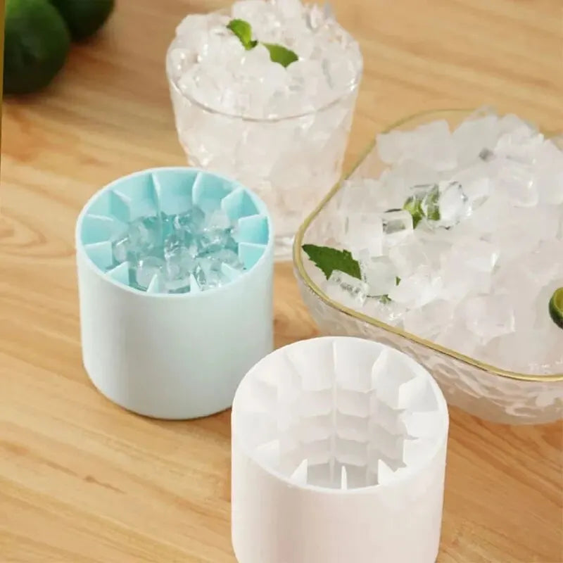Easy Release Silicone Ice Cube Maker with Storage Bucket & Lid