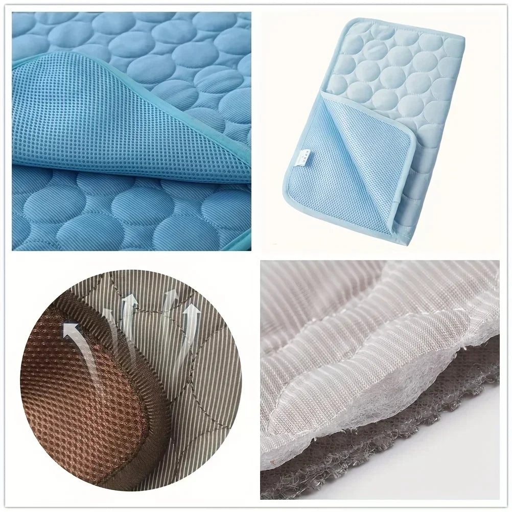Cooling Pet Mat for Dogs & Cats | Breathable Washable Summer Ice Silk Sleeping Pad